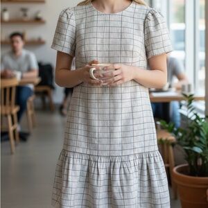 Gal Meets Glam Plaid Ruffled Drop Waist Anthropologie size 6